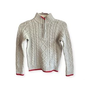 Mini Boden Size 7-8 Grey With Red Trim Quarter Zip Sweater - NWT, New With Tag